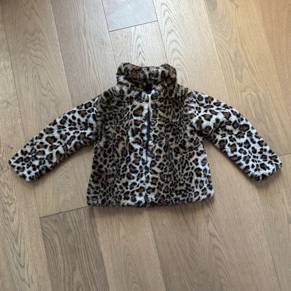 C&C California Girls “Cool Cat” Faux Fur Leopard Print Coat - Size 5T - Like New - Picture 2 of 8